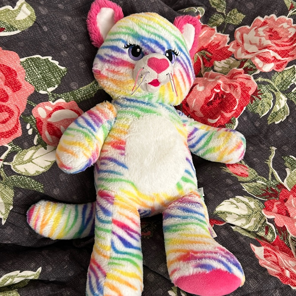 Build a bear rainbow striped kitty